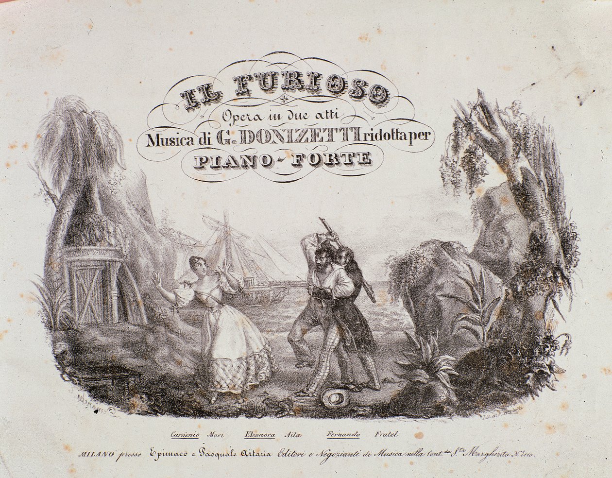 Etukappale Gaetano Donizettin (litho) kappaleen Il Furioso all