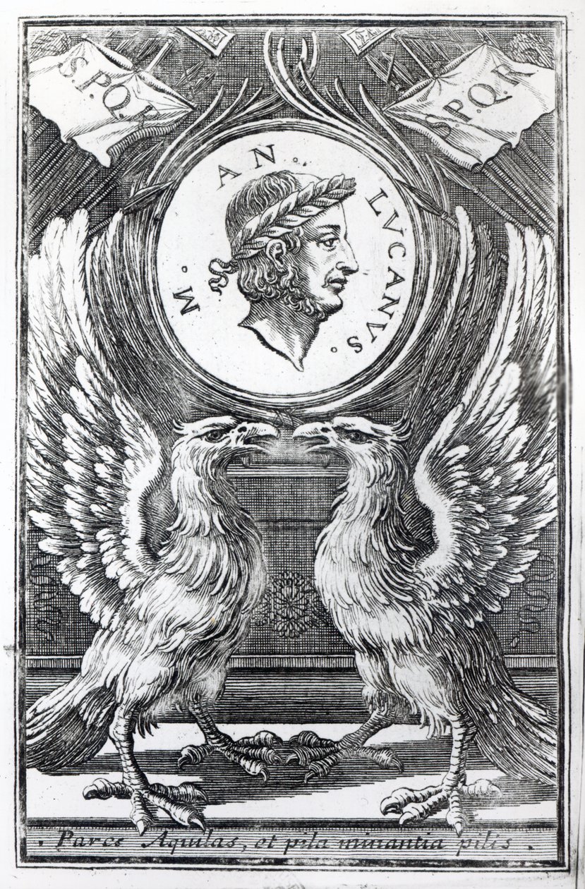 Marcus Annaeus Lucanuksen etukappale Lucans Pharsalialle, painos julkaistiin vuonna 1663 tekijältä Italian School
