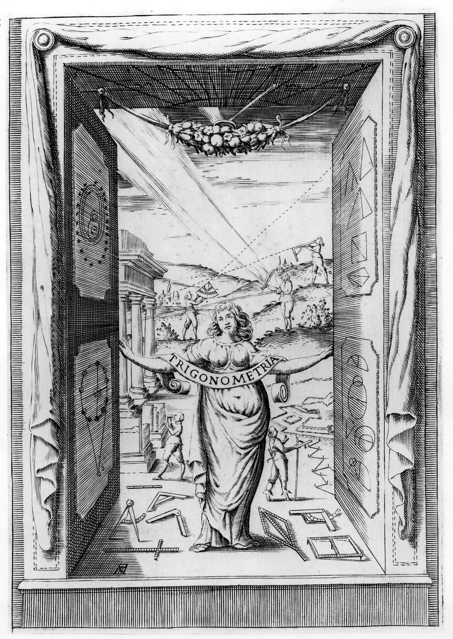 Bonaventura Cavalierin etulevy Trigonometriaan, 1643 tekijältä Italian School