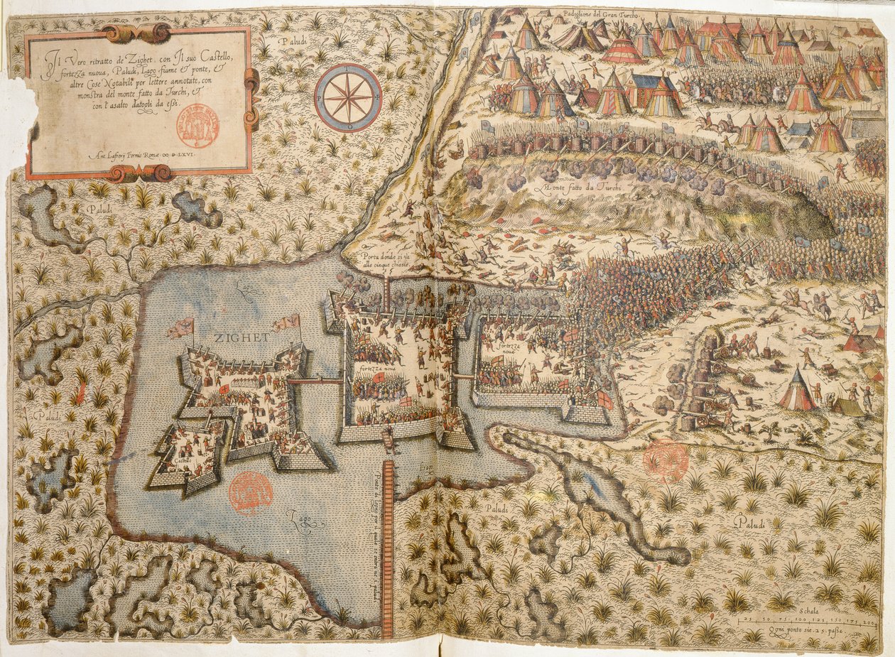 Yleiskuva Szigetvarin taistelusta, 1566 tekijältä Italian School