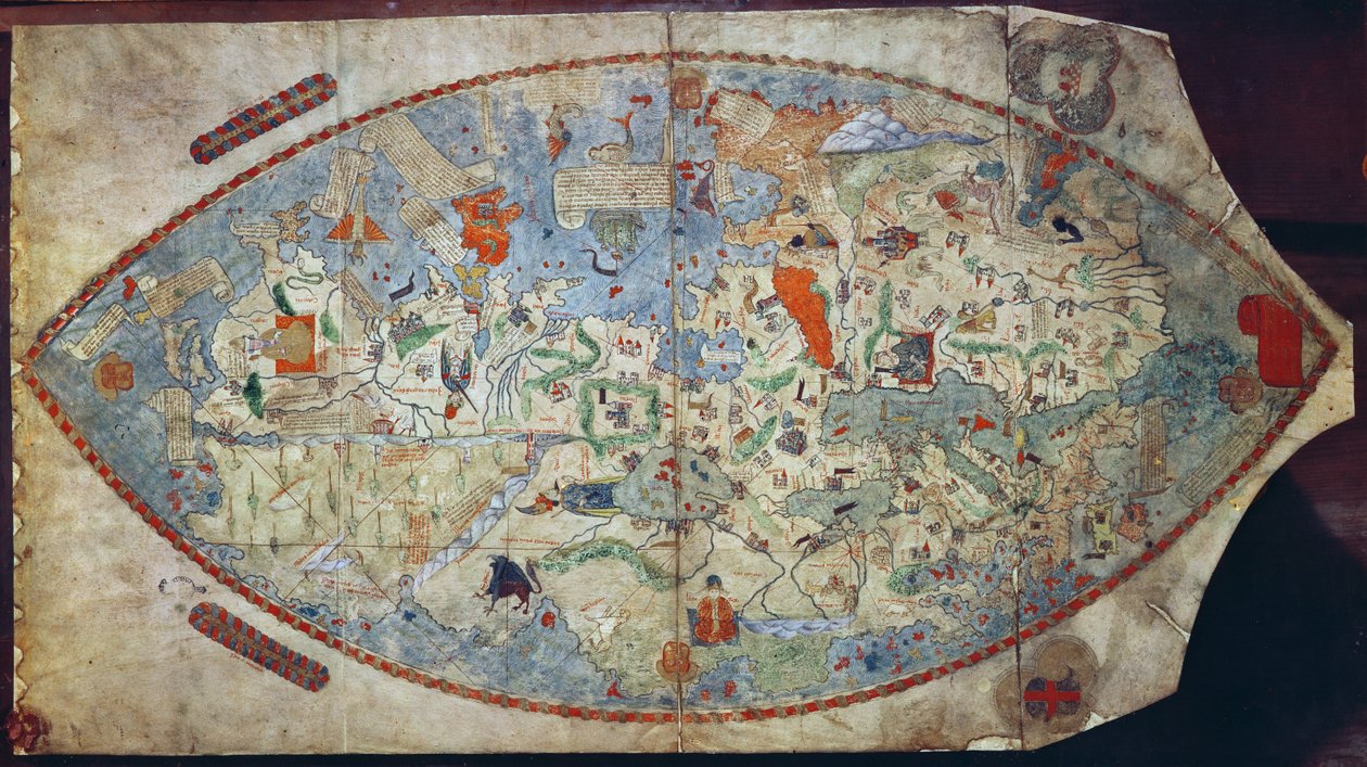 Genovan maailmankartta, suunnitellut Toscanelli (vellum) tekijältä Italian School