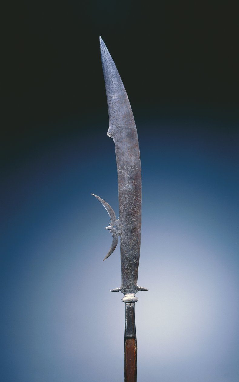 Glaive Giustinin perheen käsivarsilla, Venetsia, n. 1600-20 (teräs ja puu) tekijältä Italian School