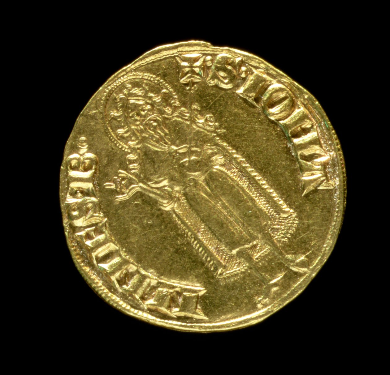 Kultainen florin (kääntöpuoli), joka kuvaa Pyhää Johannes Kastajaa, Firenze, 1252 (kuosi 83495) tekijältä Italian School