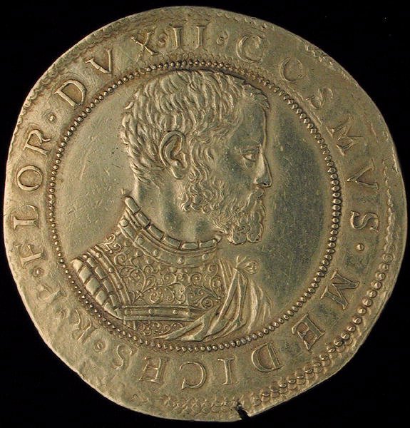 Kultalevy Cosimo I:lle (1519-74) de