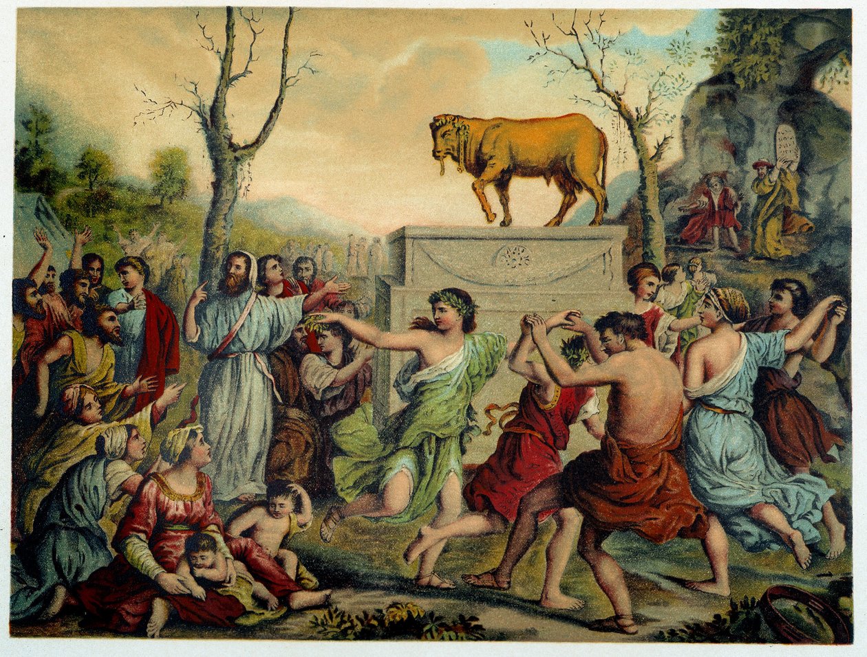 Kultainen vasikka kirjassa "Kultainen klassikko Raamattu: jumalallisen ilmestyksen historia muinaisessa ja uudessa pyrkimyksessä" Giovanni Ladislao Sykora (osa 1), kääntäjä Don Clemente Benetti. (Italialainen Raamattu) tekijältä Italian School