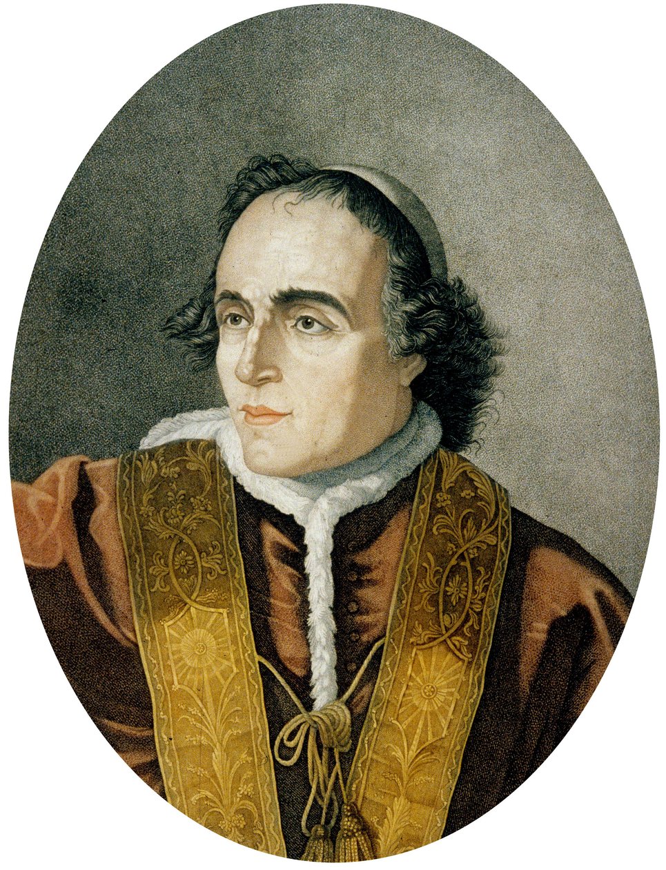 Gregorio Luigi Barnaba Chiaramonti, paavi Pius VII (värinen kaiverrus) tekijältä Italian School