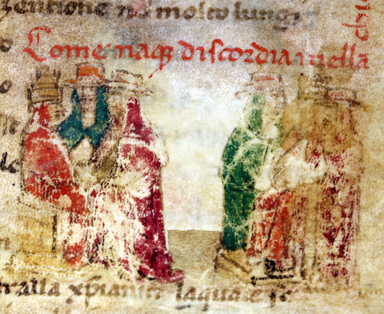 Kuinka epäsopu syntyi Rooman kirkossa (Schism) vuosina 1378-1417: 1300-luvun käsikirjoitus.@- julkaisussa "" Croniche del Sercambi "". Kansallisarkisto, Lucca. tekijältä Italian School