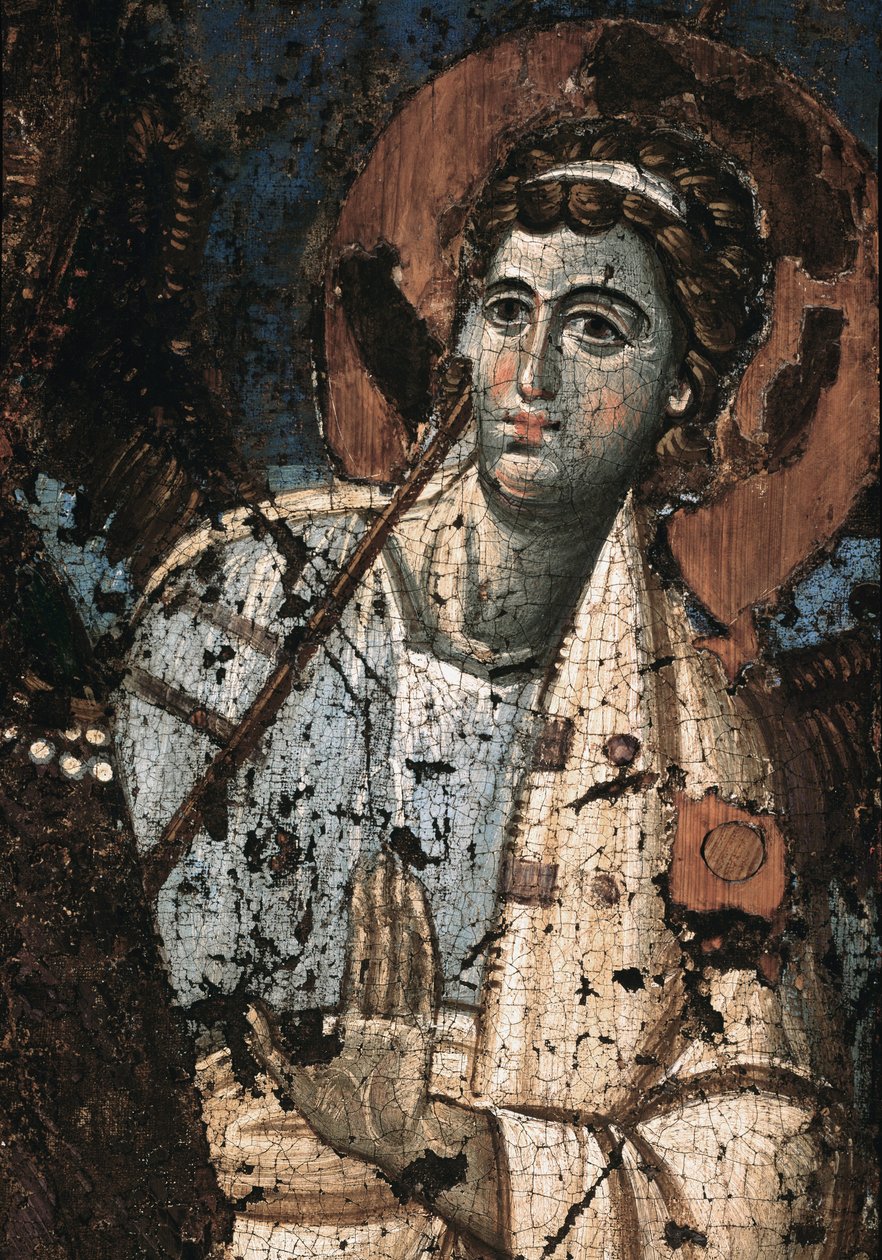 Clemencen neitsyen tai Madonna Theotokosin ikoni Yksityiskohta Maalaus l