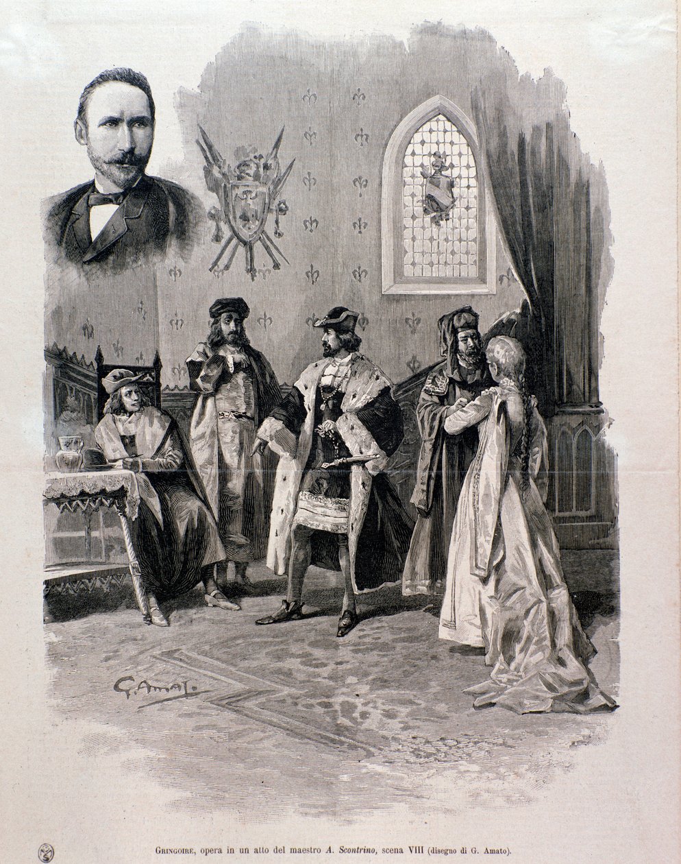 Kuva Pierre Gringoiresta, Antonio Scontrinon teos tekijältä Italian School