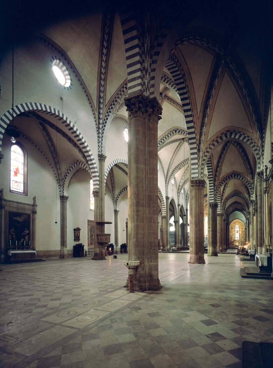 Sisäkuva Santa Maria Novellan basilikasta tekijältä Italian School