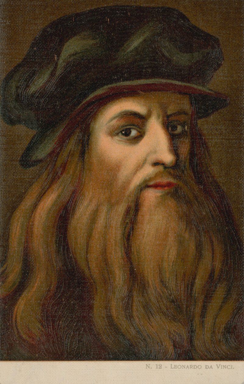 Leonardo da Vinci, italialainen taiteilija ja tiedemies (kromoliitti). tekijältä Italian School