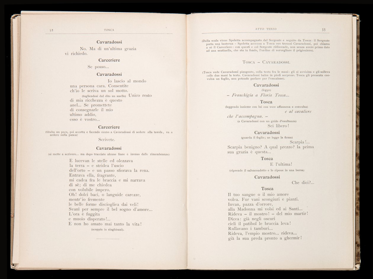 Giacomo Puccinin Toscan libretto, Ricordi Edition, Italia tekijältä Italian School