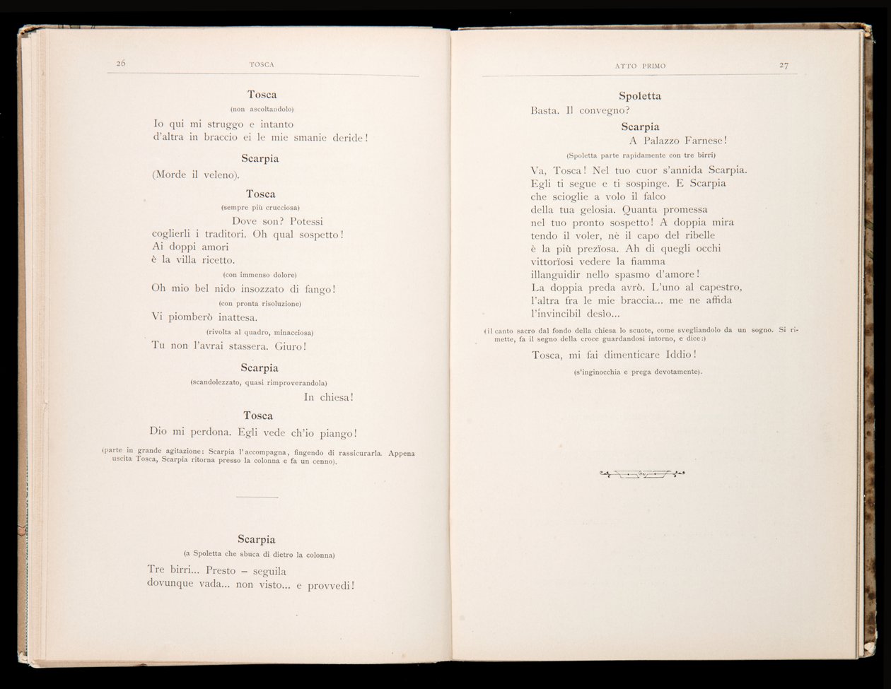 Giacomo Puccinin Toscan libretto, Ricordi Edition, Italia tekijältä Italian School