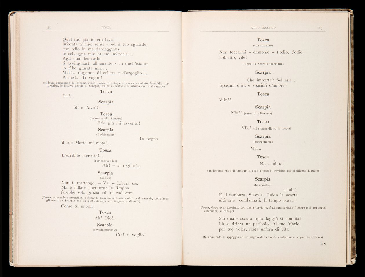 Giacomo Puccinin Toscan libretto, Ricordi Edition, Italia tekijältä Italian School