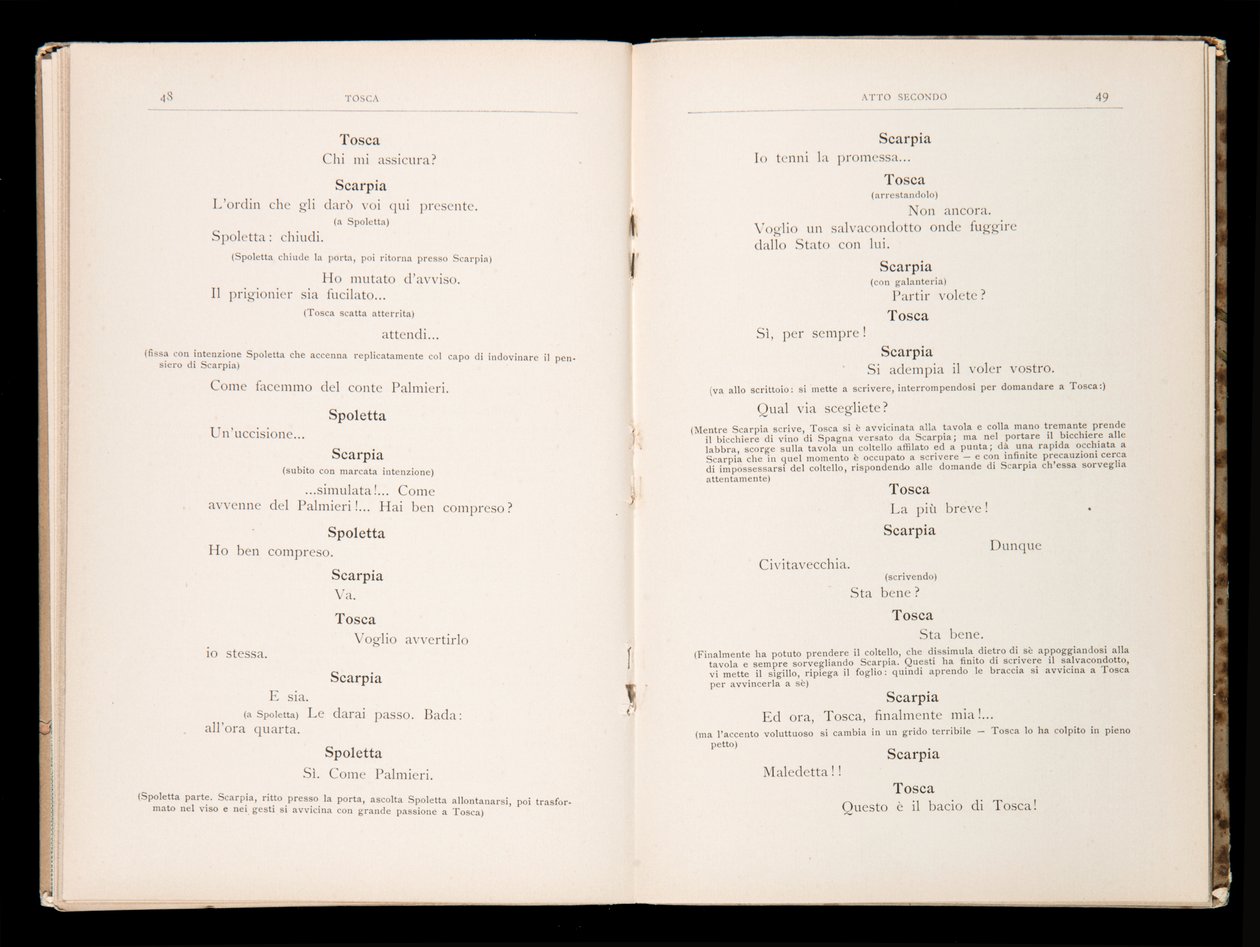 Giacomo Puccinin Toscan libretto, Ricordi Edition, Italia tekijältä Italian School
