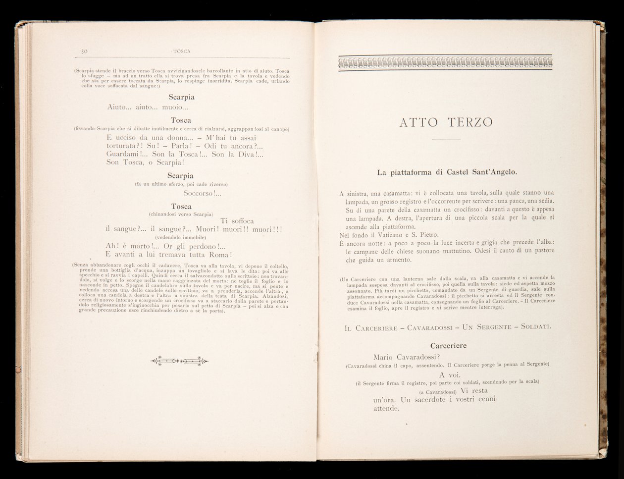 Giacomo Puccinin Toscan libretto, Ricordi Edition, Italia tekijältä Italian School