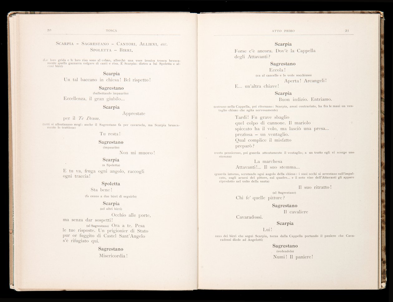 Giacomo Puccinin Toscan libretto, Ricordi Edition, Italia tekijältä Italian School