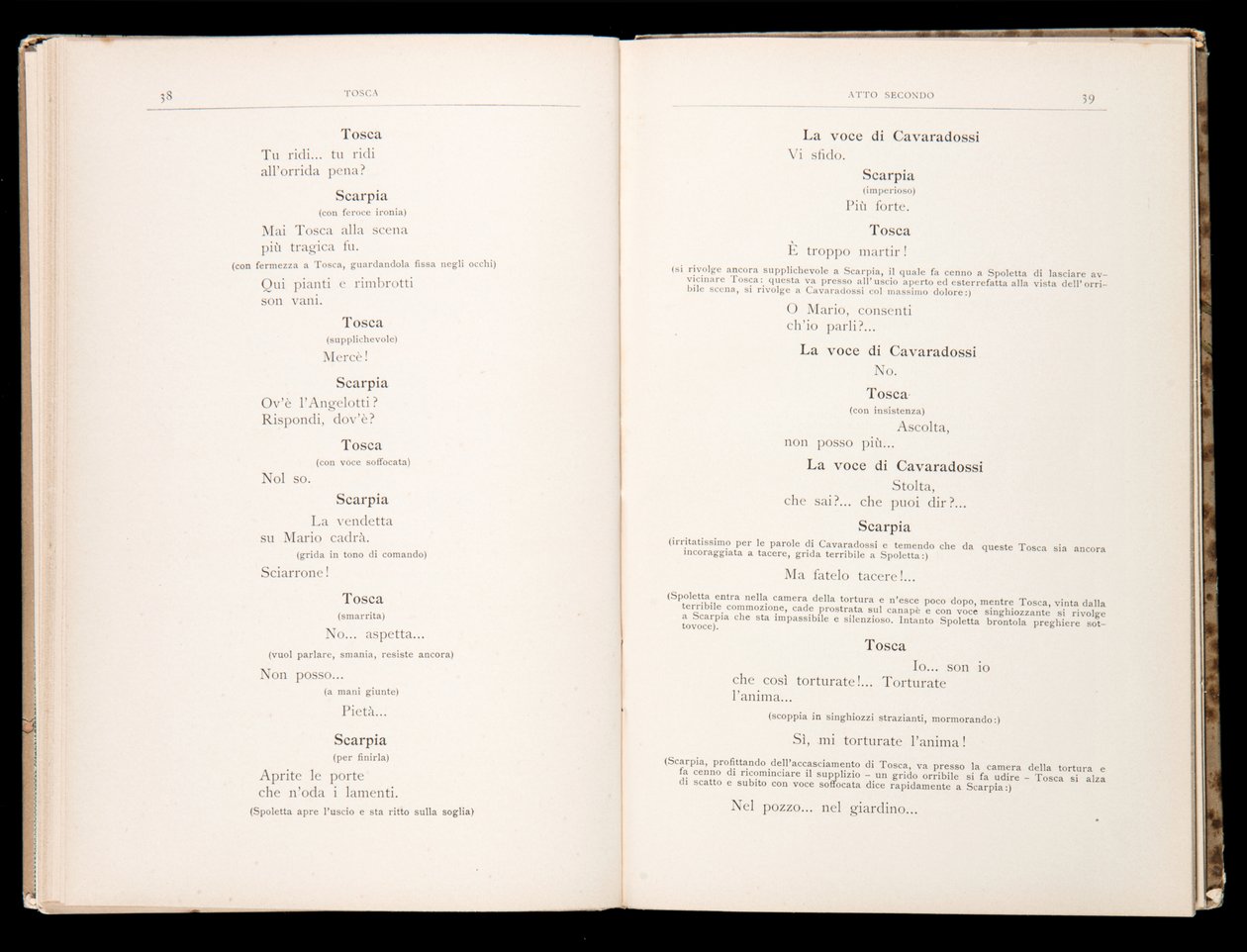 Giacomo Puccinin Toscan libretto, Edition Ricordi, Italia tekijältä Italian School
