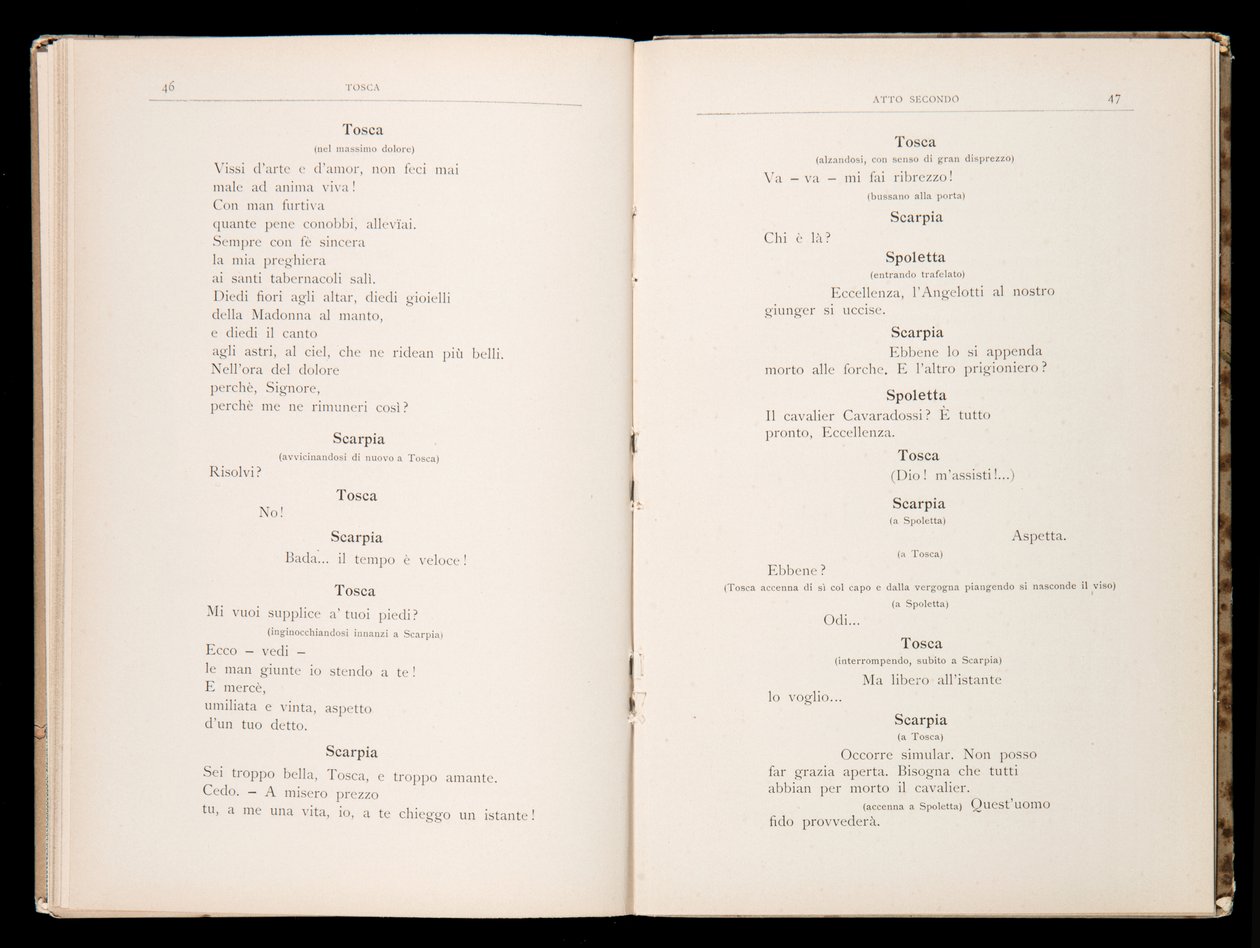 Giacomo Puccinin Toscan libretto, Edition Ricordi, Italia tekijältä Italian School