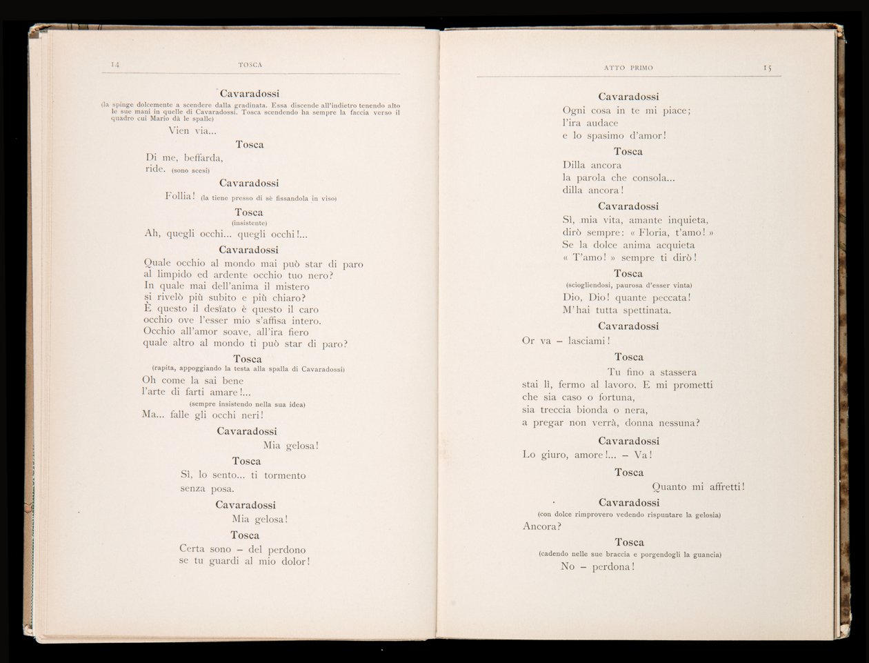 Giacomo Puccinin Toscan libretto, Edition Ricordi, Italia tekijältä Italian School