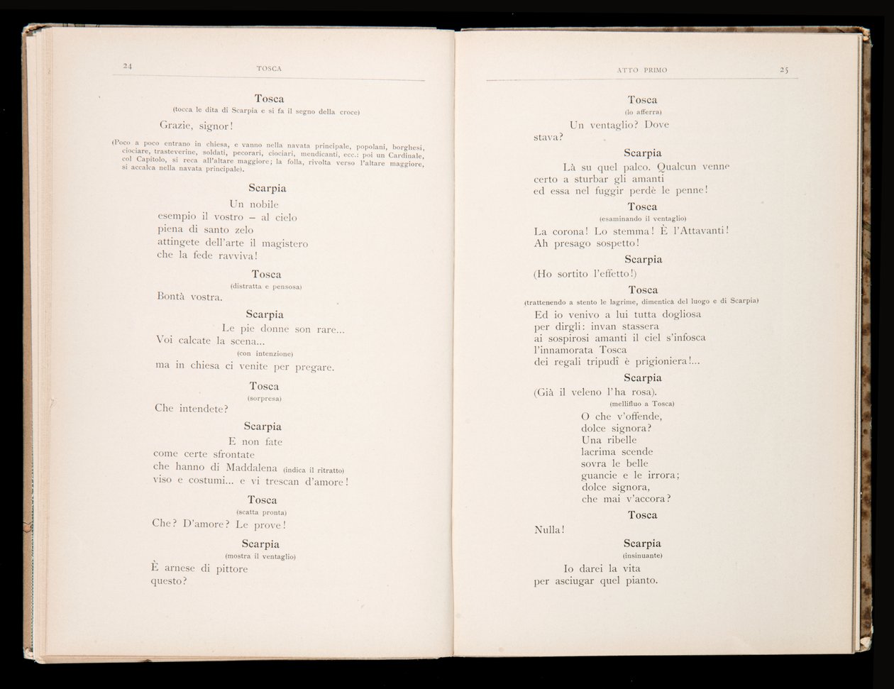 Giacomo Puccinin Toscan libretto, Ricordi Edition, Italia tekijältä Italian School