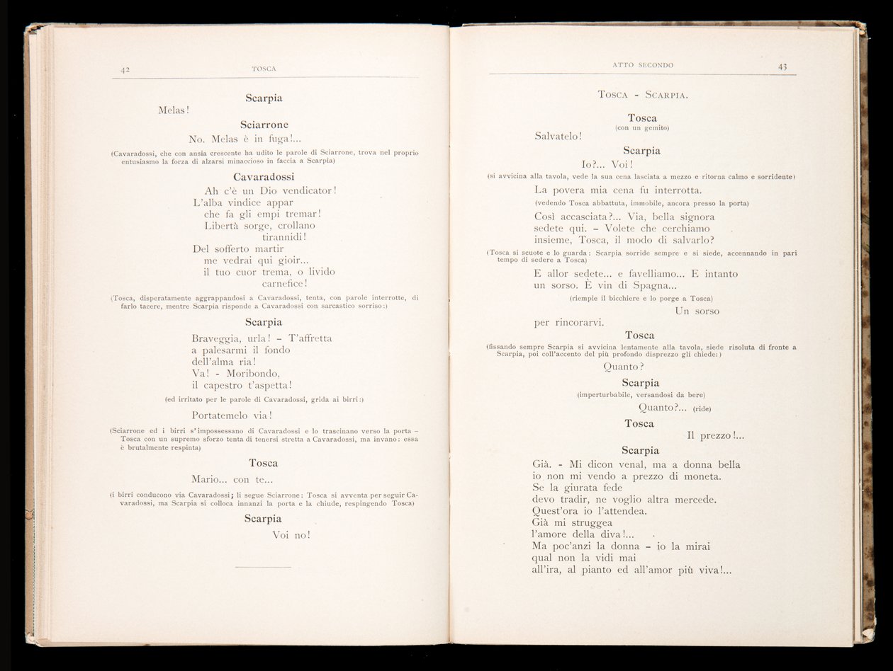 Giacomo Puccinin Toscan libretto, Ricordi Edition, Italia tekijältä Italian School