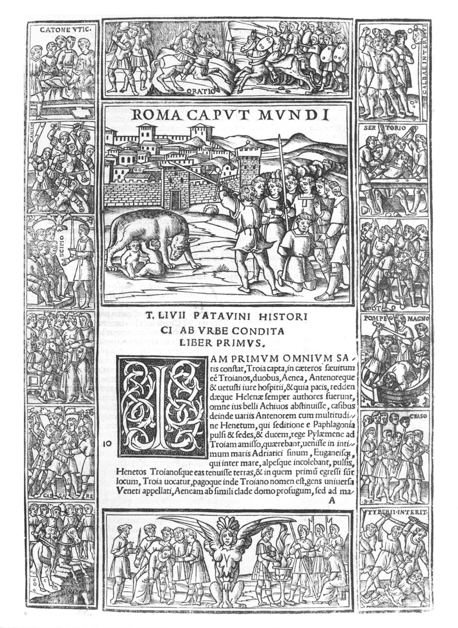 Livyksen Rooman historia, varten. 1 Roma Caput Mundi, Venetsiassa julkaistu painos, 1520 tekijältä Italian School