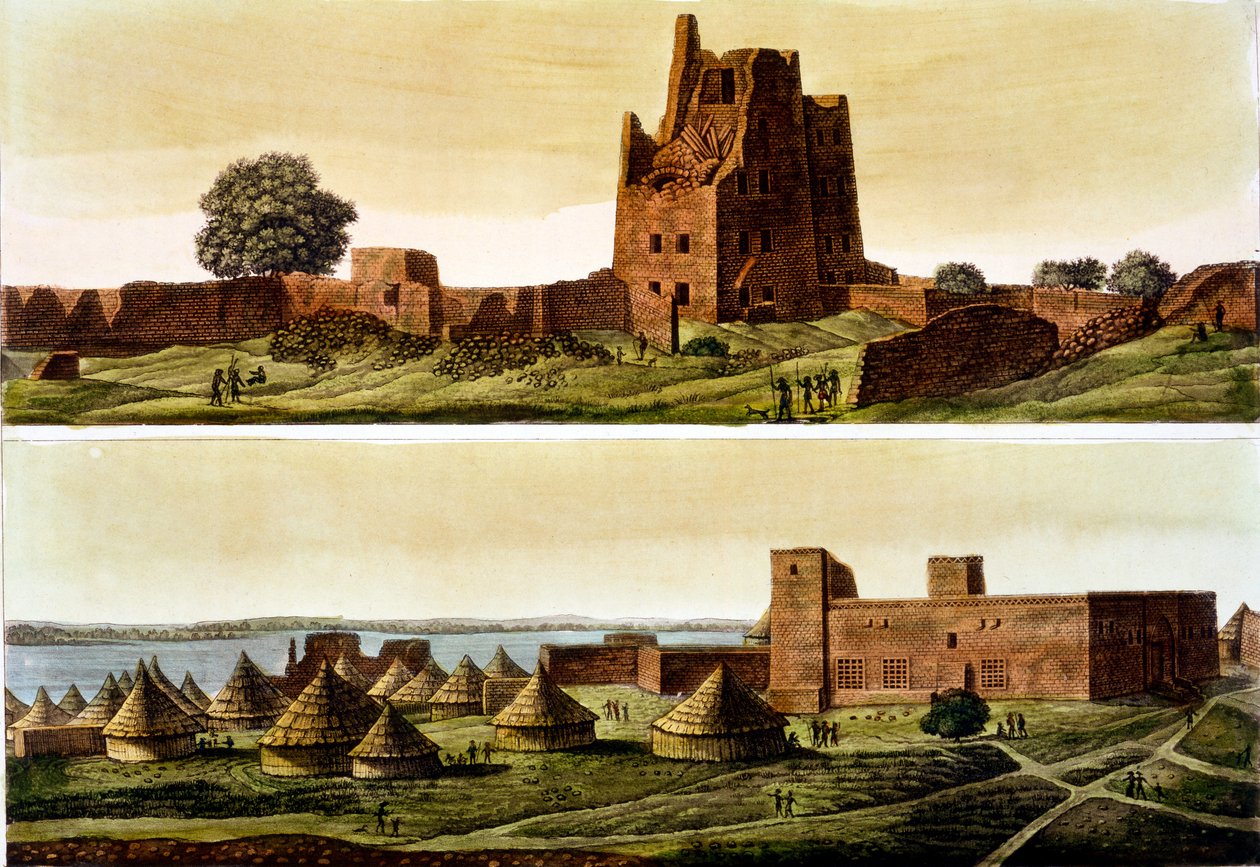 Ala-Egypti tai Sudan, Niili: Alhaalla, El-Querebynin kylä, 1820-30-luku tekijältä Italian School