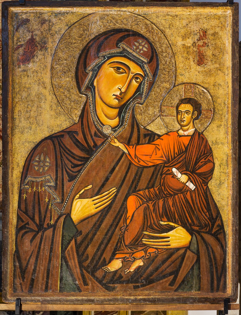 Madonna Odigitria (Neitsyt ja lapsi), nimeltään Madonna Bruna, 1200-luvun puoliväli tekijältä Italian School