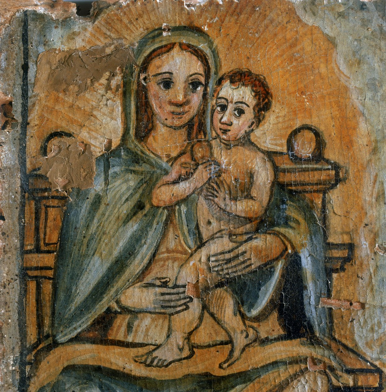 Madonna ja lapsi, yksityiskohta ex-votosta, 1604 tekijältä Italian School
