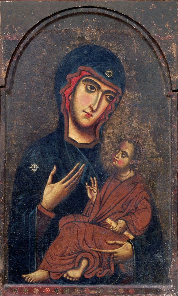 Madonna ja lapsi, joka tunnetaan nimellä Pisa Madonna, Firenzen koulu (tempera paneelissa) tekijältä Italian School