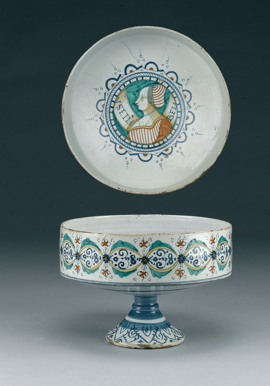 Majolica Cup, Deruta, n.1520 (keraaminen) tekijältä Italian School
