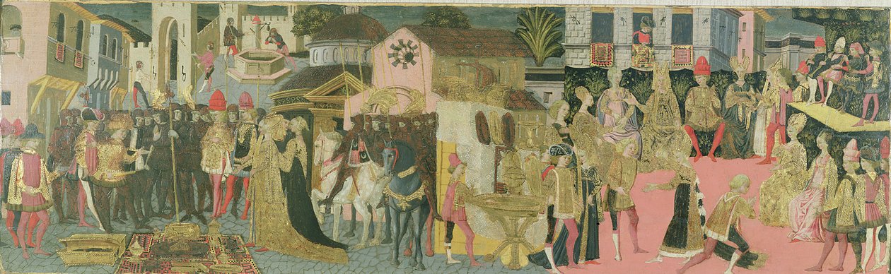 Avioliittoseremonia maalattu cassone-paneelille, Firenzen koulu, n. 1430 tekijältä Italian School