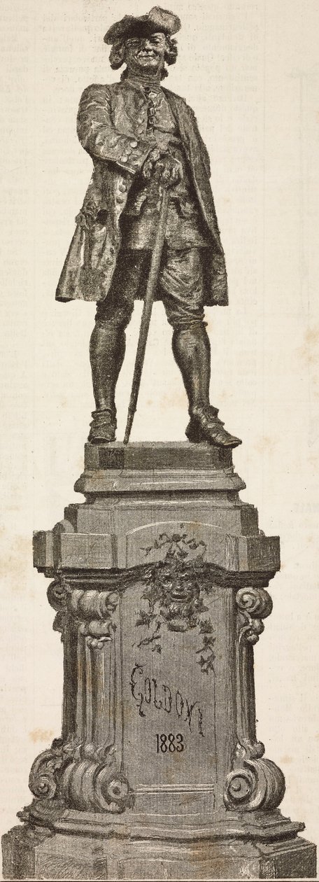Antonio dal Zotton Carlo Goldonin (1707-1793) muistomerkki paljastettiin 20. joulukuuta tekijältä Italian School