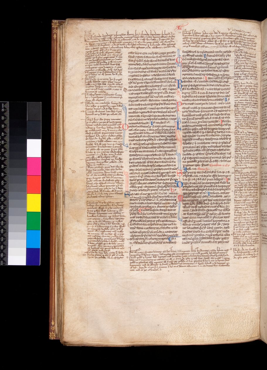 Ms 213. Gregory IX, Parman Bernard Botonen asetukset, F.93v. Pääteksti goottilaisessa kirjankädessä (pentueen rotunda) tekijältä Italian School