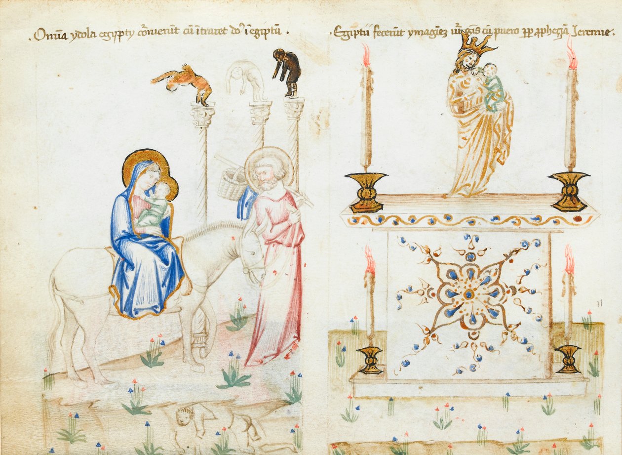 Ms 43-1950 fol.3v Lento Egyptiin, Speculum Humanae Salvationis tekijältä Italian School