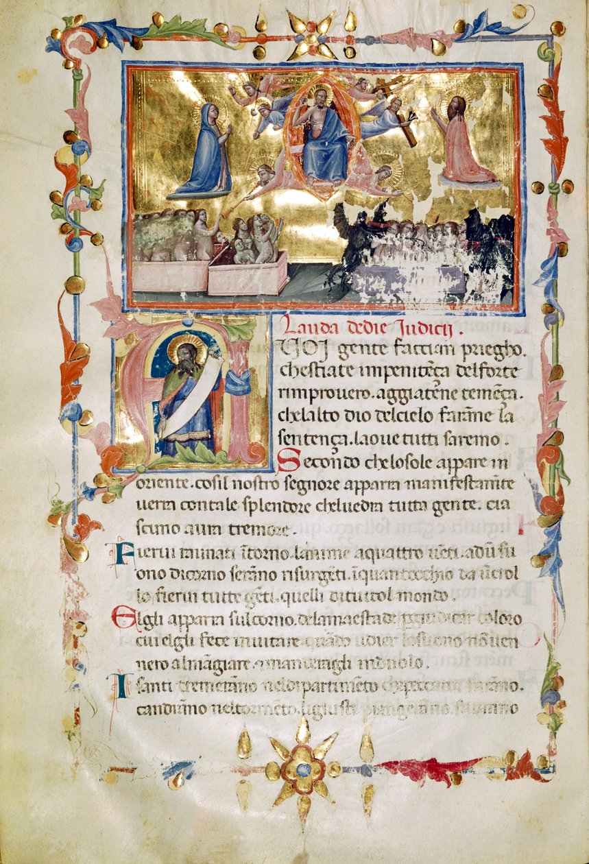 neiti B.R. 19, c. 62b, St Gilesin yhtiöltä Laudi Spirituali tekijältä Italian School