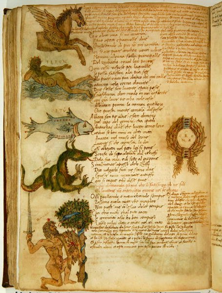 Ms Ital 483 P.4.7 f.159v Constellations, Fazio degli Ubertin (vellum) "Dittamondosta" tekijältä Italian School