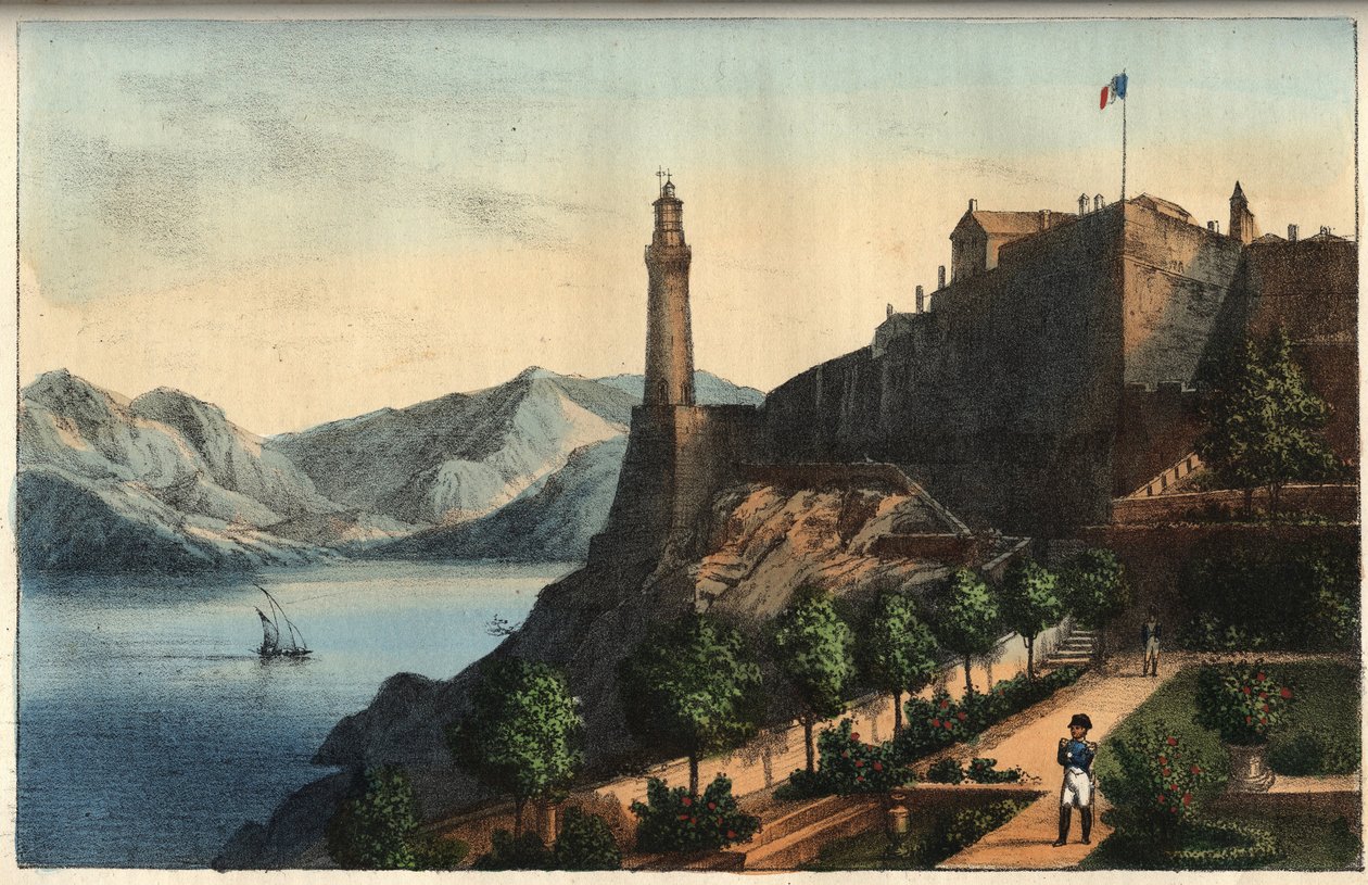 Napoleon Elbassa - Napoleon Elbassa - Portoferraio - Elban saari - Napoleon kuvernöörin puutarhassa 1814-1815 - kaiverrus kirjasta "" Kaikkien maailmankaikkeuden kansojen tavat ja tavat. Se on hallituksen, lakien, miliisin ja kaikkien uskonnon historiaa tekijältä Italian School