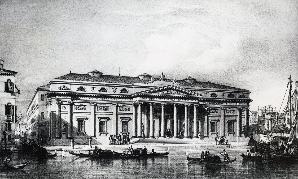 1800-luvun projekti Venetsian kuvataideakatemialle, kaiverrus, Italia 1800-luku tekijältä Italian School