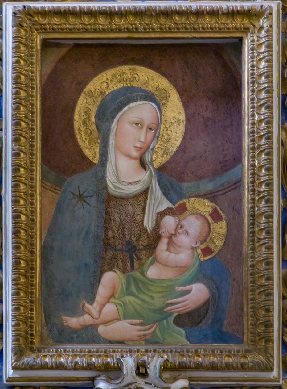 Hoitava Madonna, n.1440-50 (fresko) tekijältä Italian School