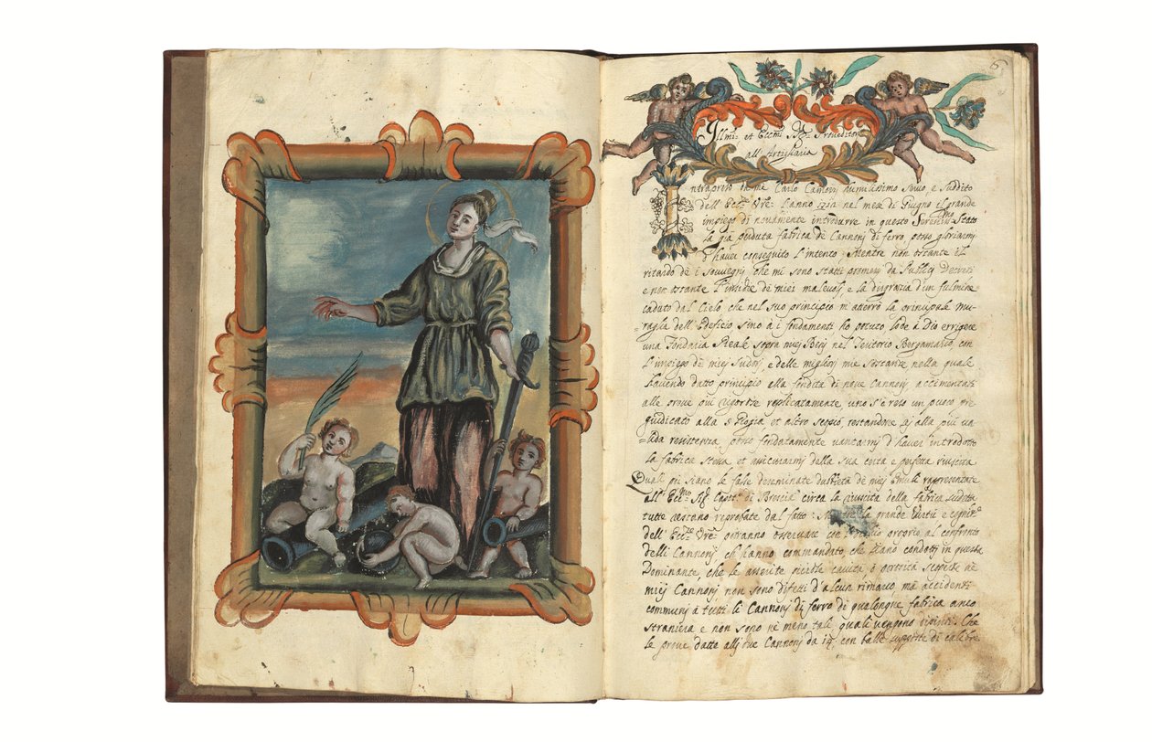 Carlo Camozzi di Bergamon (k.1712) kirjoittama, italian- ja latinankielinen, kuvitettu käsikirjoitus paperille, Venetsia, 1700-luvun alkupuolisko (muste ja väri paperille). tekijältä Italian School