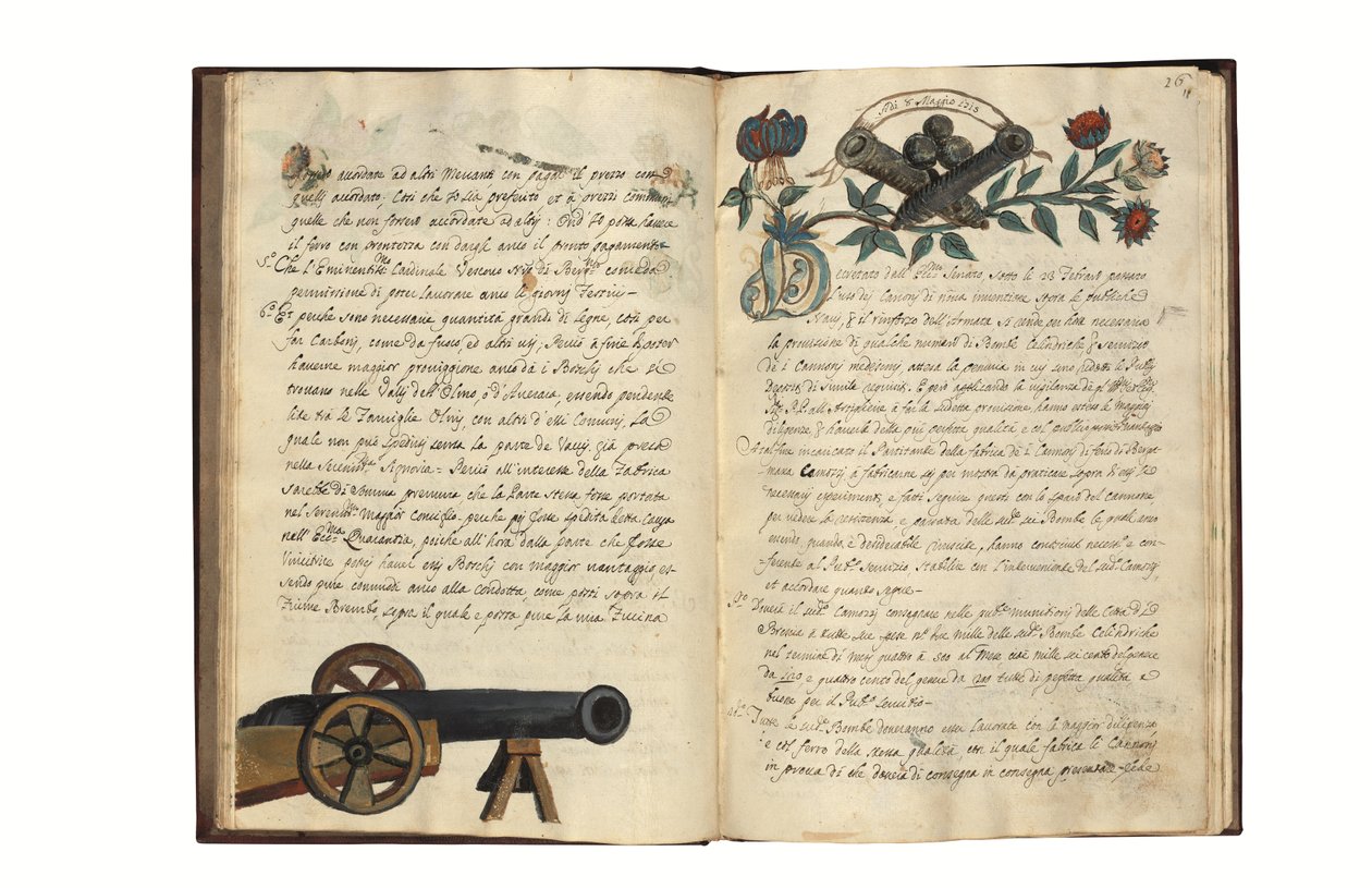 Carlo Camozzi di Bergamon (k.1712) kirjoittama, italian- ja latinankielinen, kuvitettu käsikirjoitus paperille, Venetsia, 1700-luvun alkupuolisko (muste ja väri paperille). tekijältä Italian School