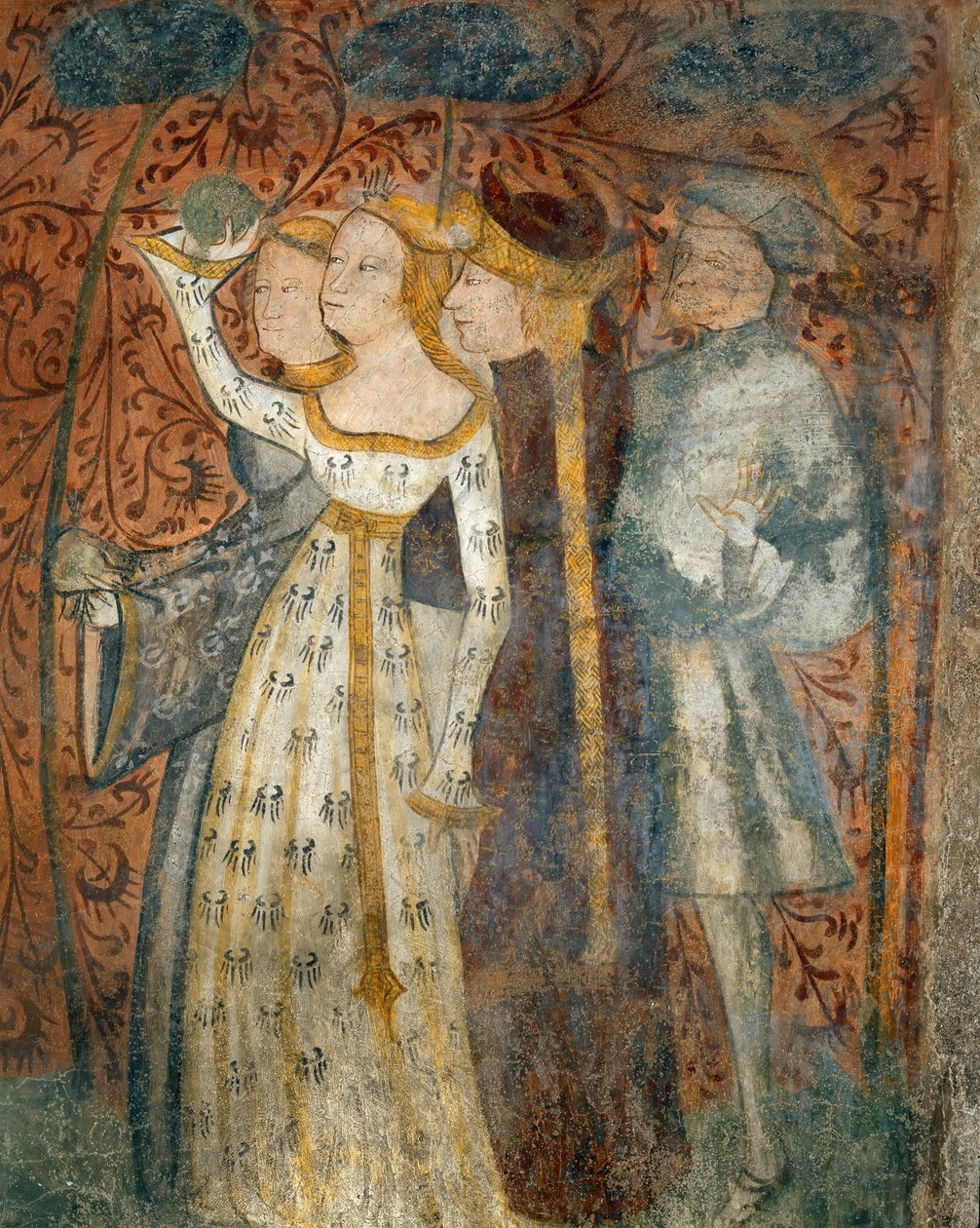 Pallopelin pelaaminen, yksityiskohta Turnauksen kohtauksista ja hovielämä Casa dEstatesta (Summer House), 1388-1400 tekijältä Italian School