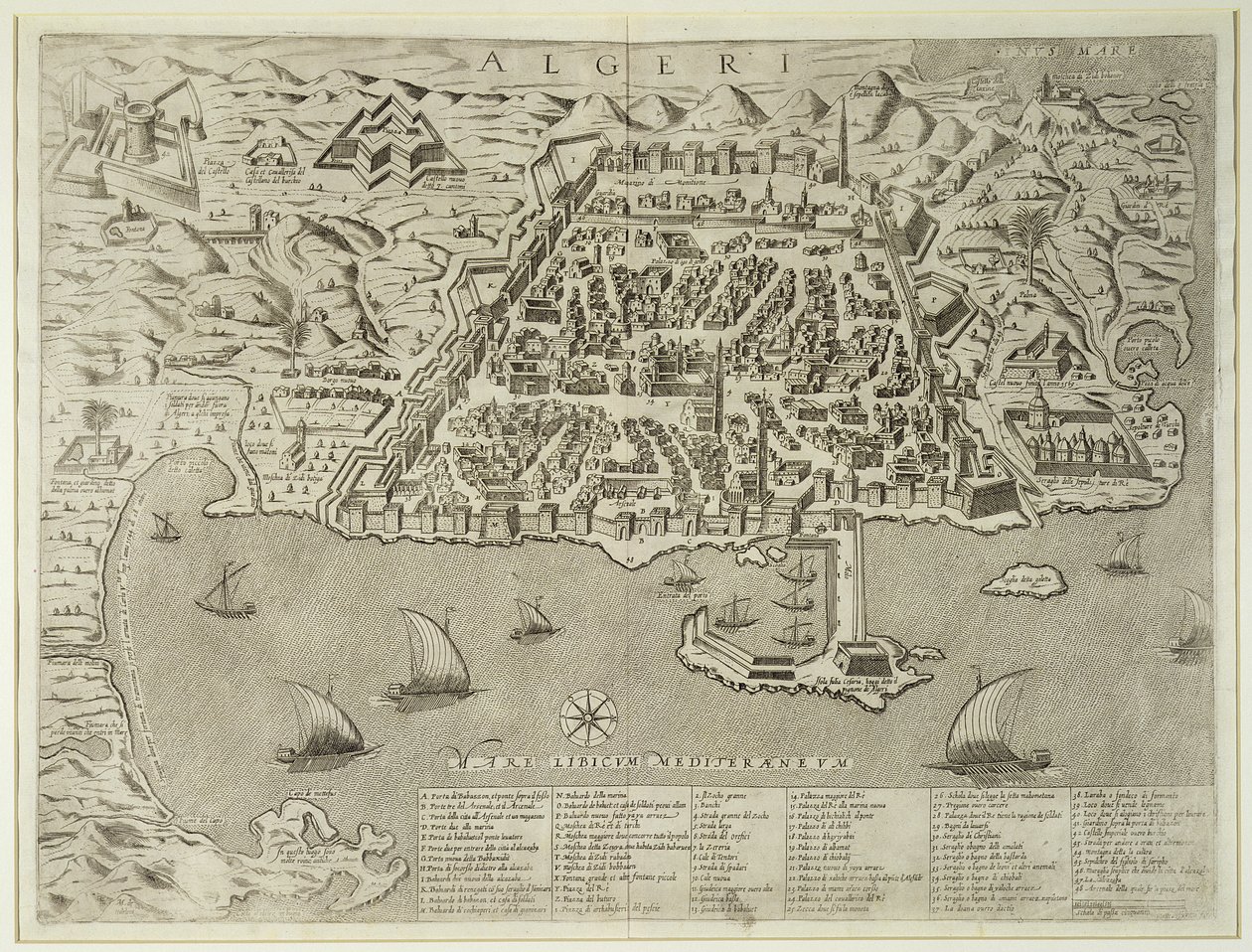 Algerin satama ja kaupunki, n. 1572 tekijältä Italian School