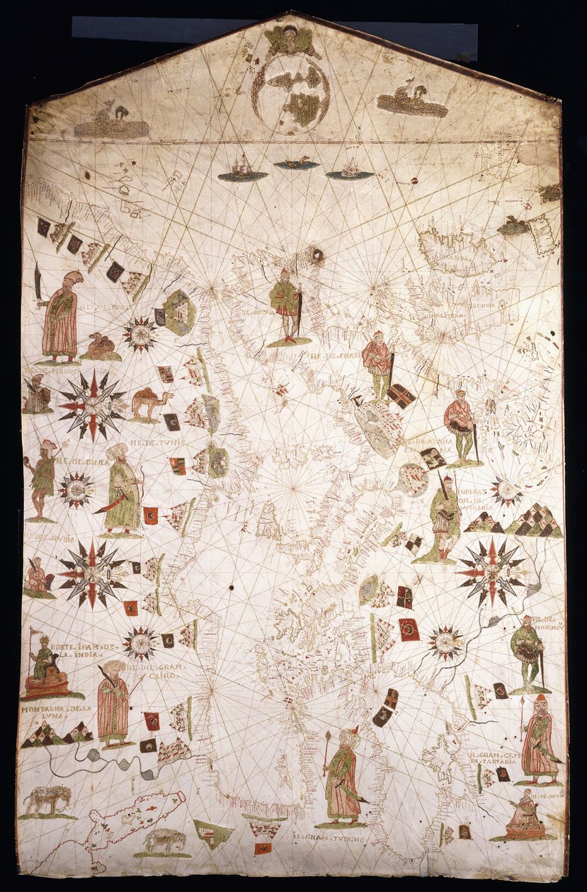 Portolan kartta Välimerestä ja Pohjois-Euroopasta, n.1575-1600 tekijältä Italian School