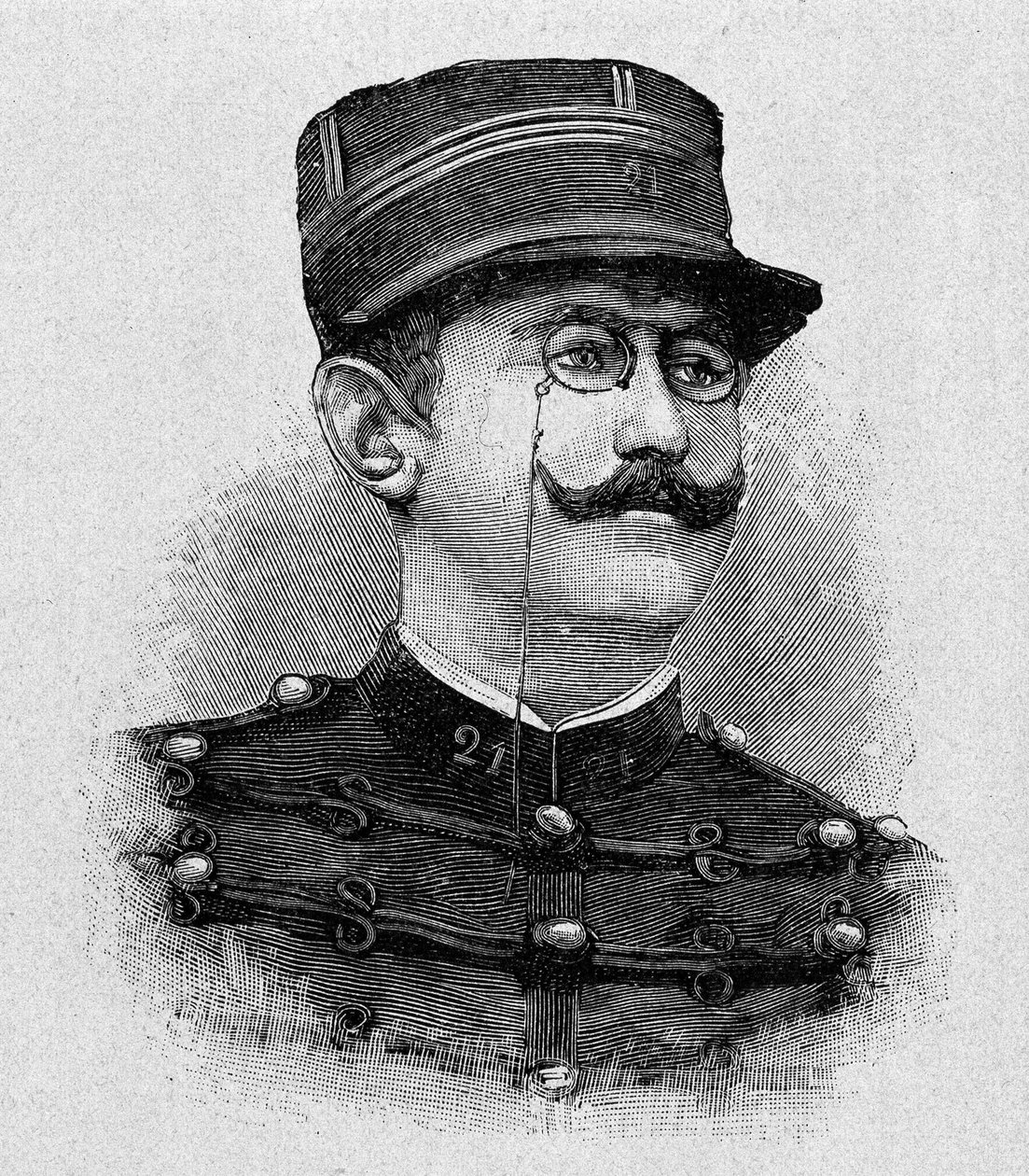 Alfred Dreyfusin muotokuva (1859 - 1935) (kaiverrus) tekijältä Italian School