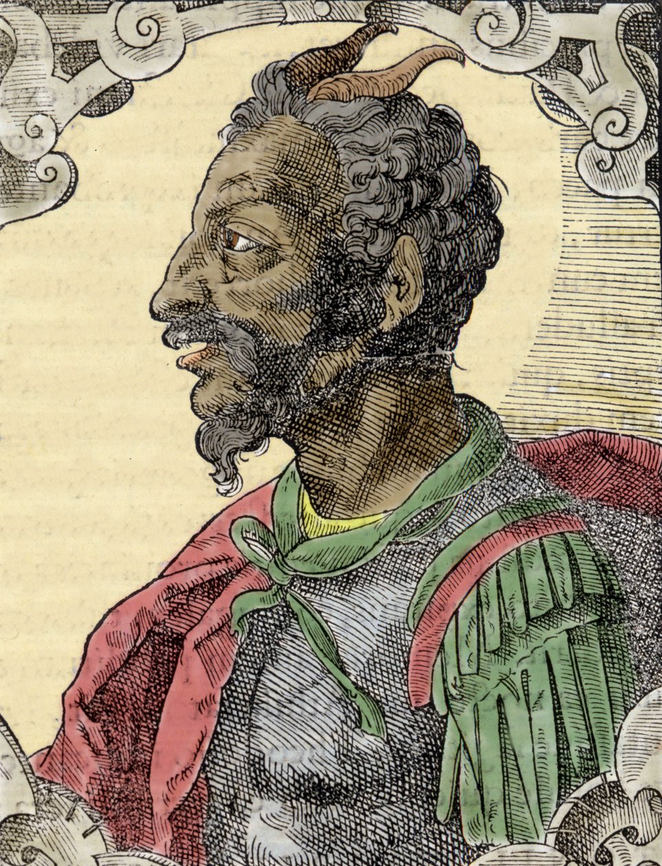 Attilan muotokuva Bernardino Corion teoksesta "Elogia Virorum Illustris", Milano 1500-luku. tekijältä Italian School