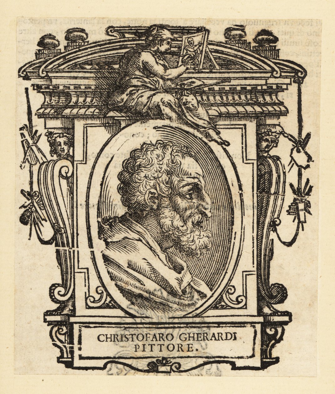 Muotokuva Cristofano Gherardista tai Cristoforo Gherardista, joka tunnetaan myös nimellä il Doceno, italialainen myöhäisrenessanssin tai manierismin taidemaalari, joka toimii pääasiassa Firenzessä ja Toscanassa tekijältä Italian School