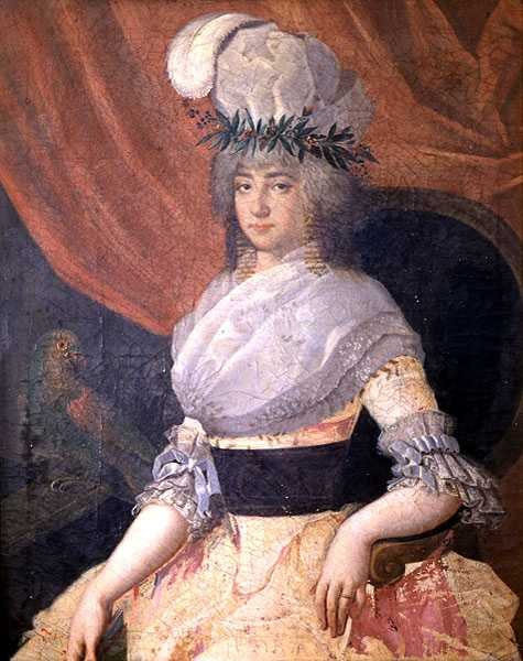 Muotokuva Elizabeth Sophie Ghibellinistä, n. 1750 (öljy paneelissa) tekijältä Italian School